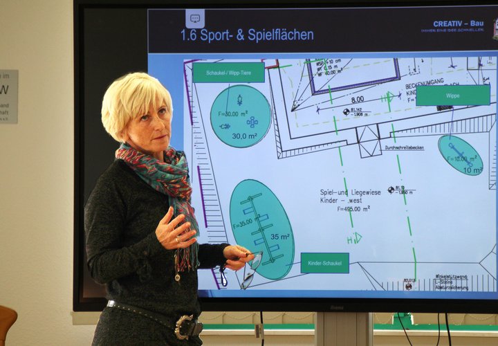 Die Bauplanerin Sylke Stumpf erläuterte die Baupläne bei einer Informationsveranstaltung im Rathaus.